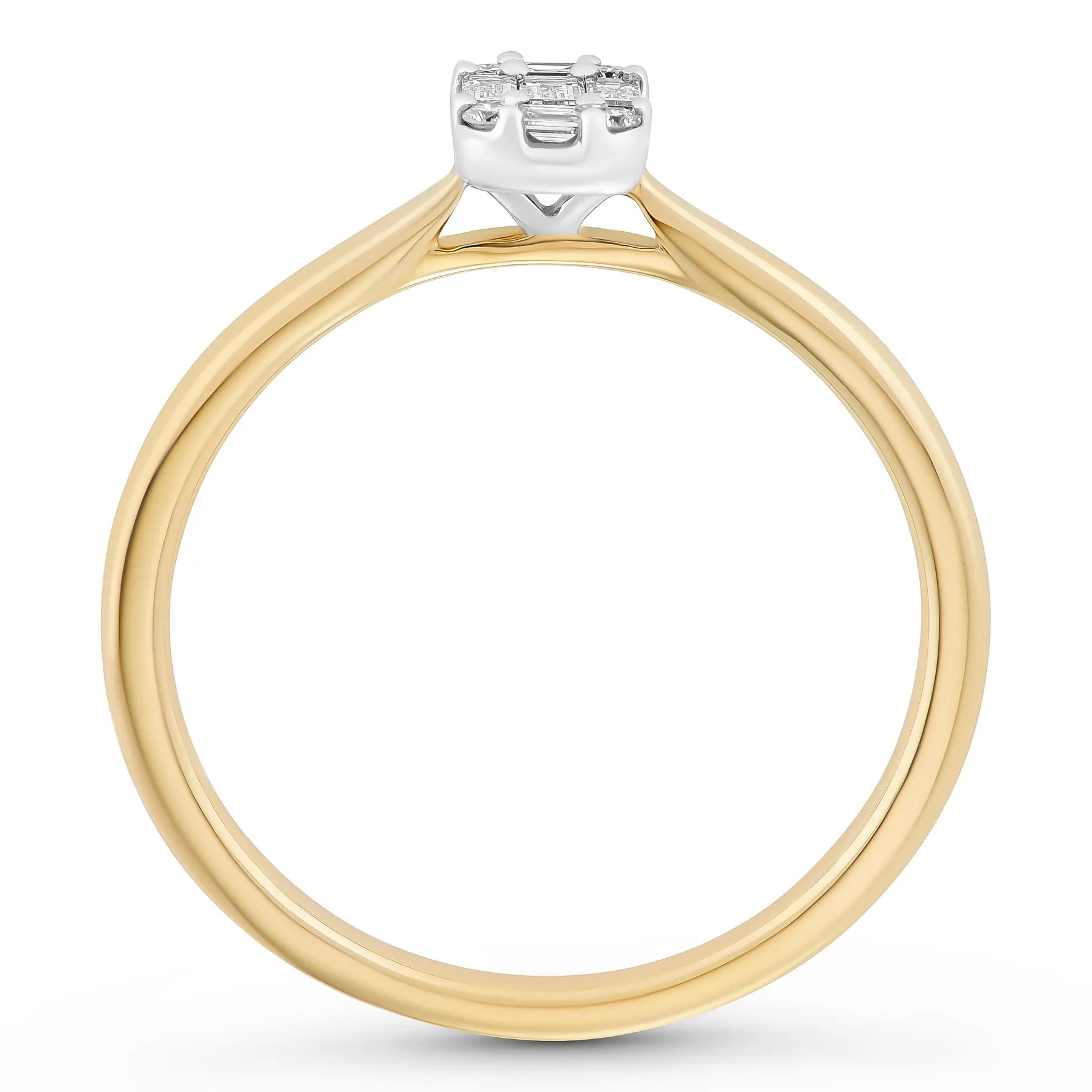 Beaverbrooks 9ct Yellow Gold Diamond Cluster Engagement Ring