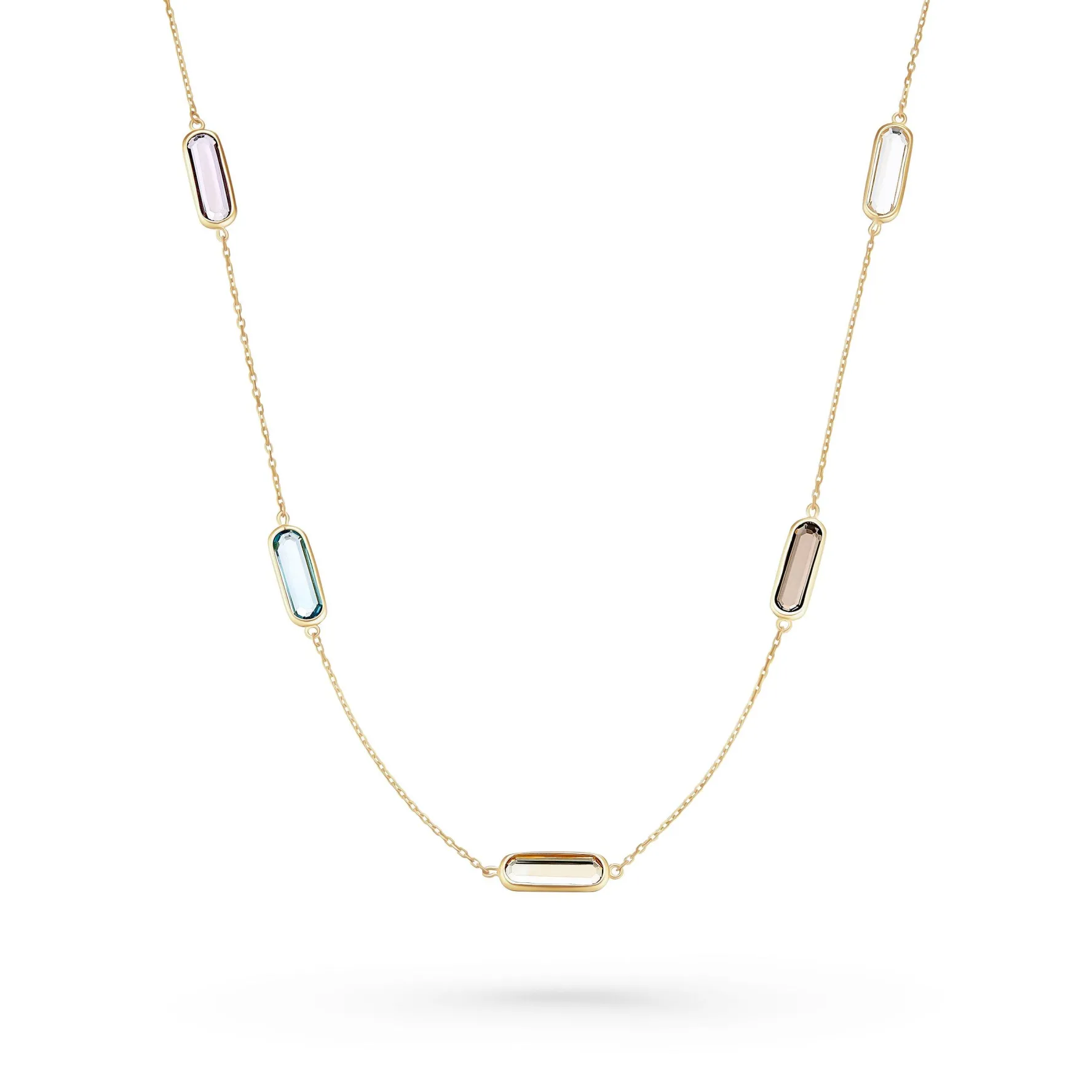 Beaverbrooks 9ct Yellow Gold Multi-Coloured Cubic Zirconia Necklace