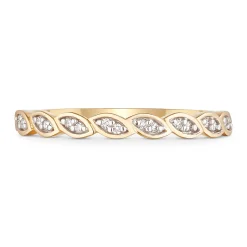 Beaverbrooks 9ct Yellow Gold Diamond Petal Ring
