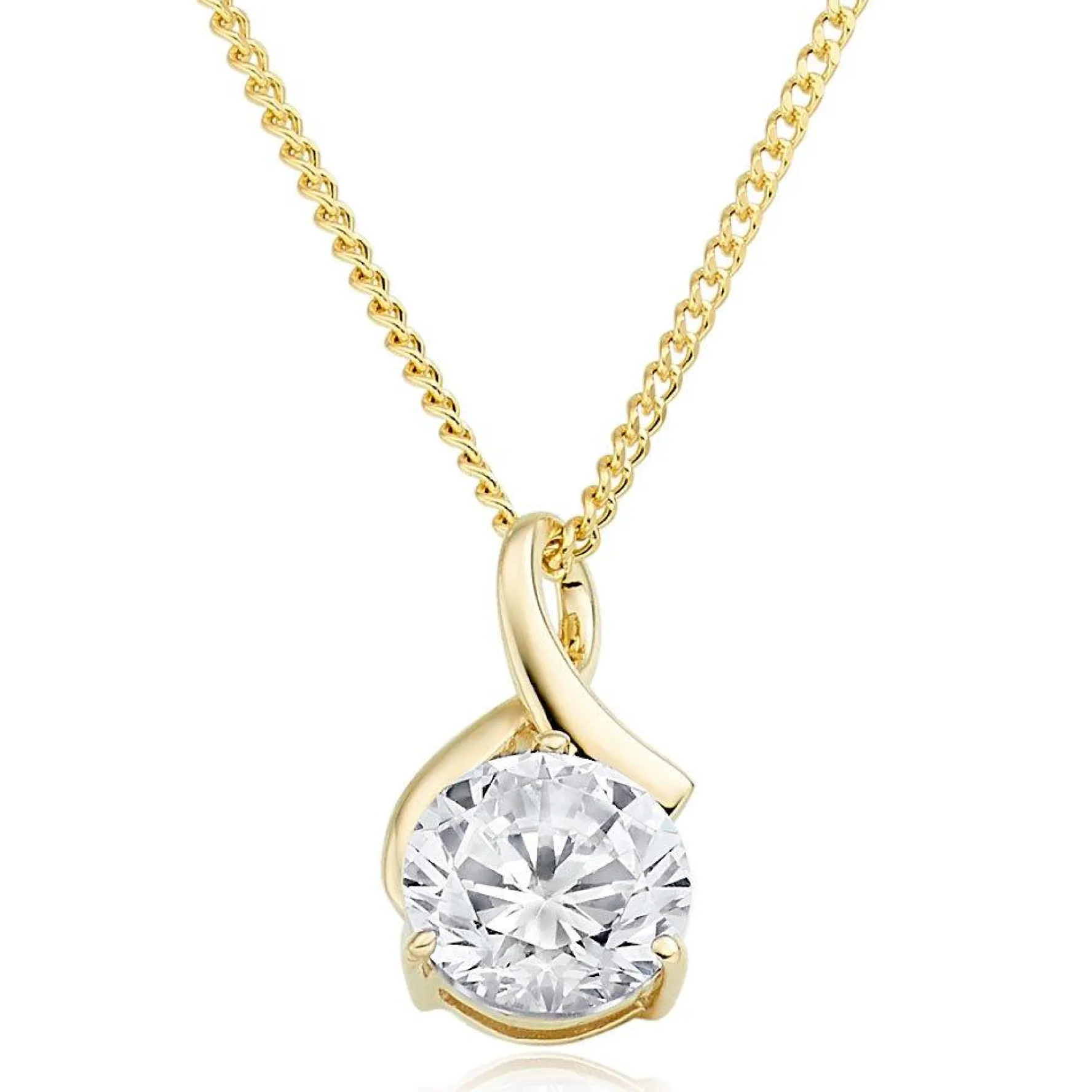 Beaverbrooks 9ct Yellow Gold Cubic Zirconia Pendant