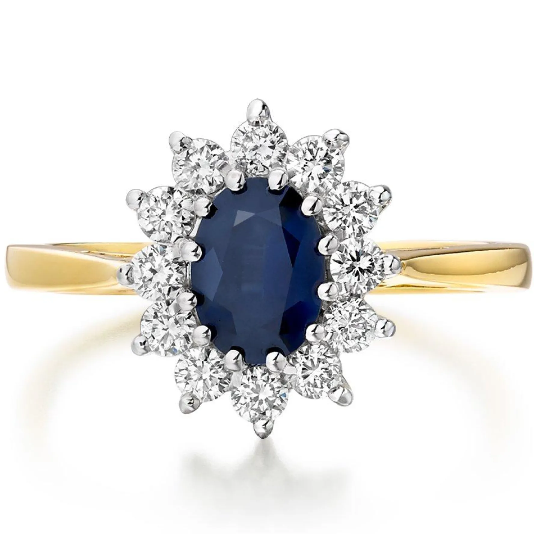 Beaverbrooks 18ct Yellow Gold Diamond Sapphire Engagement Ring