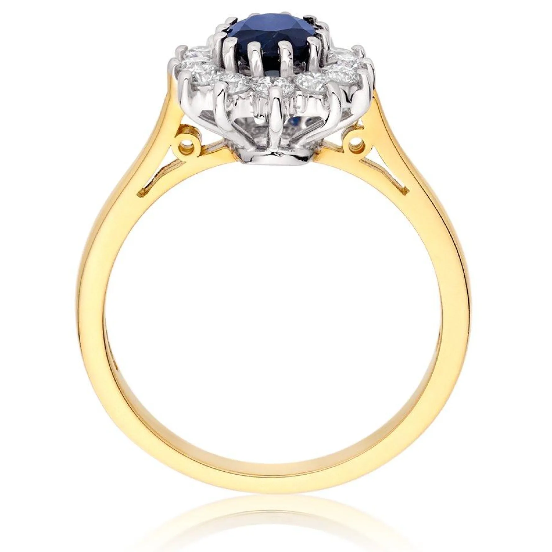 Beaverbrooks 18ct Yellow Gold Diamond Sapphire Engagement Ring