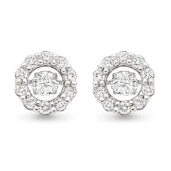 Beaverbrooks Dance 9ct White Gold Diamond Halo Earrings