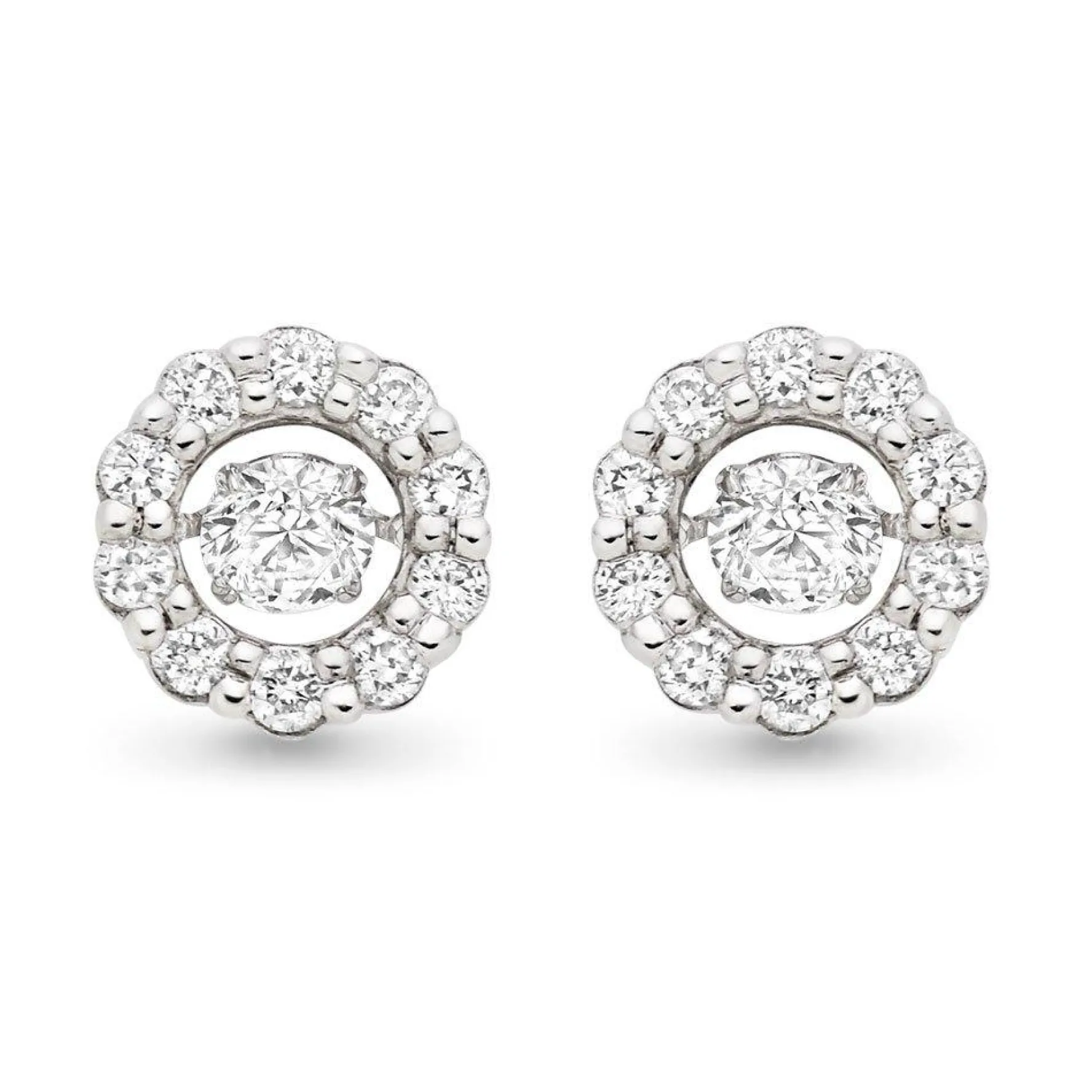 Beaverbrooks Dance 9ct White Gold Diamond Halo Earrings