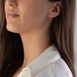 Beaverbrooks Dance 9ct White Gold Diamond Halo Earrings
