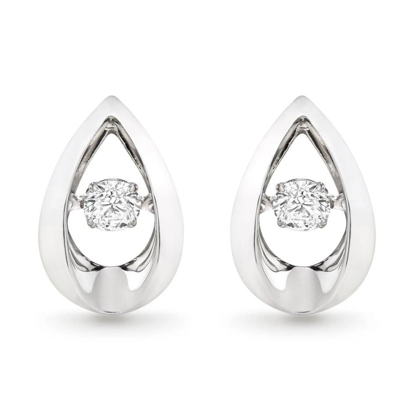 Beaverbrooks Dance 9ct White Gold Diamond Stud Earrings