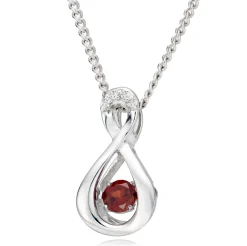 Beaverbrooks Dance 9ct White Gold Diamond Garnet Birthstone Pendant