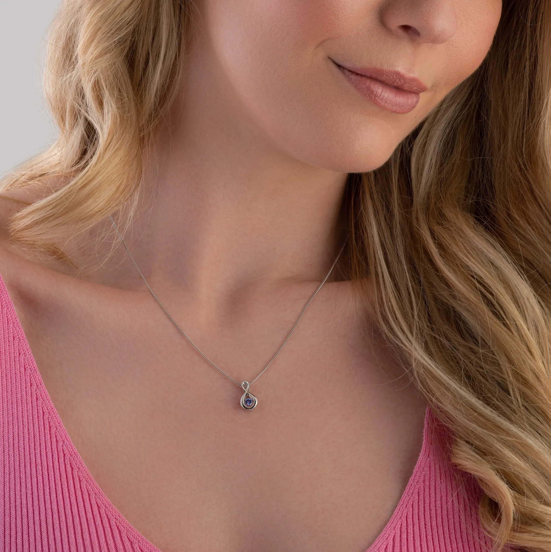 Beaverbrooks Dance 9ct White Gold Diamond Tanzanite Pendant