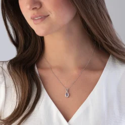 Beaverbrooks Dance 9ct White Gold Diamond Tanzanite Pendant