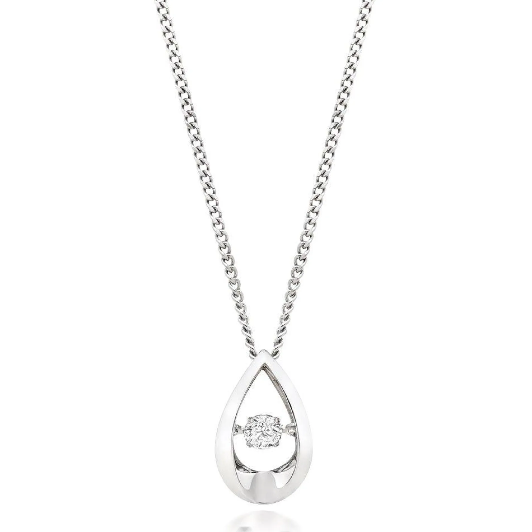 Beaverbrooks Dance 9ct White Gold Diamond Pendant