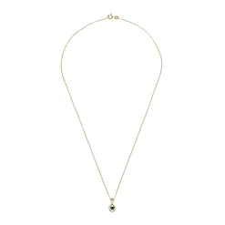 Beaverbrooks Dance 9ct Yellow Gold Diamond Emerald Pendant