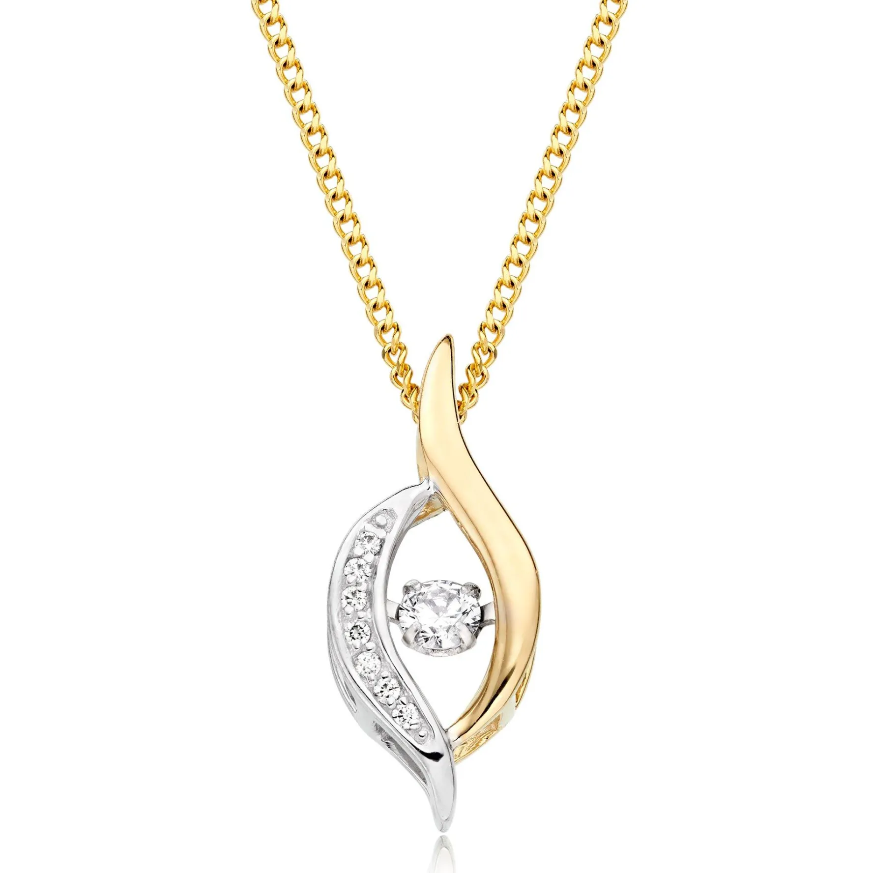 Beaverbrooks Dance 9ct Yellow Gold and White Gold Diamond Pendant