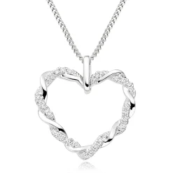 Beaverbrooks Entwine 9ct White Gold Diamond Heart Pendant