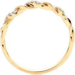 Beaverbrooks Entwine 18ct Yellow Gold Diamond 2mm Wedding Ring