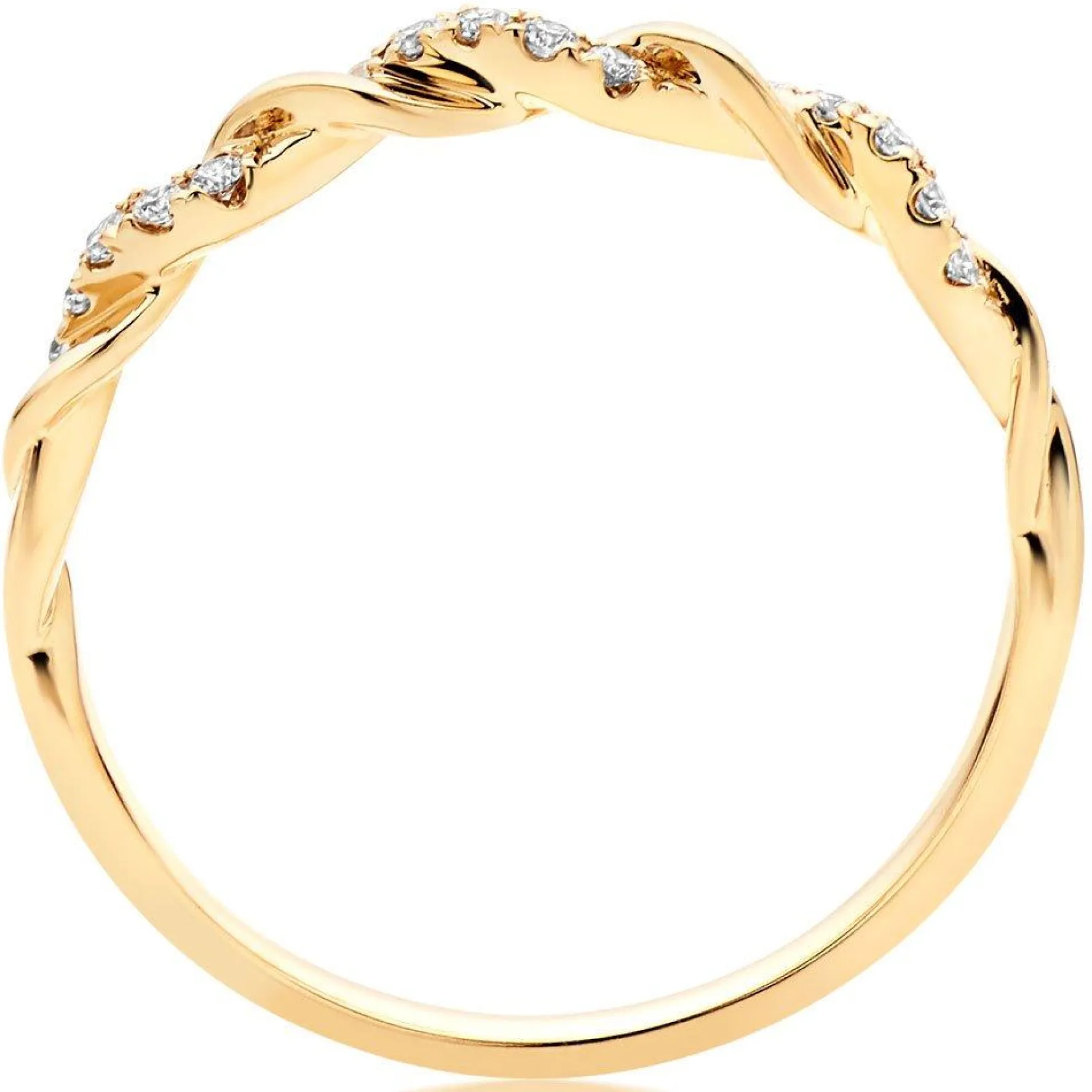 Beaverbrooks Entwine 18ct Yellow Gold Diamond 2mm Wedding Ring