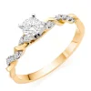 Beaverbrooks Entwine 18ct Yellow Gold Diamond Solitaire Ring