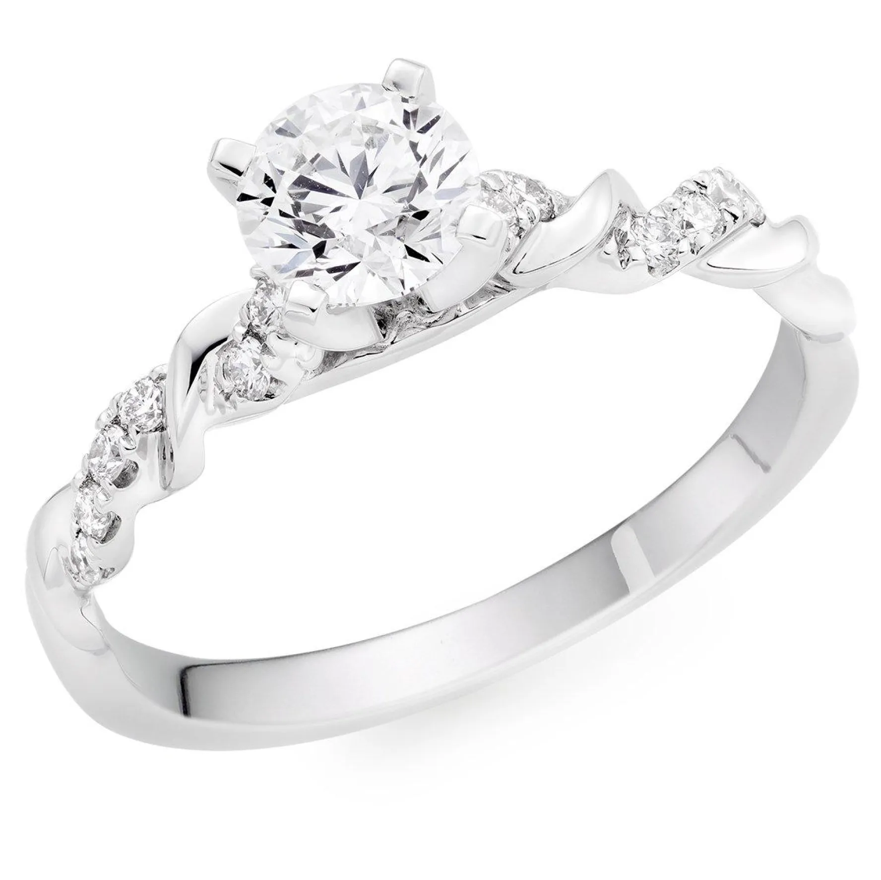 Beaverbrooks Entwine Platinum Diamond Solitaire Ring