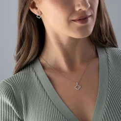 Beaverbrooks Essence 9ct White Gold Diamond Drop Earrings