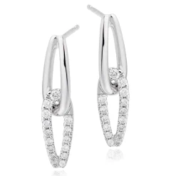 Beaverbrooks Essence 9ct White Gold Diamond Drop Earrings