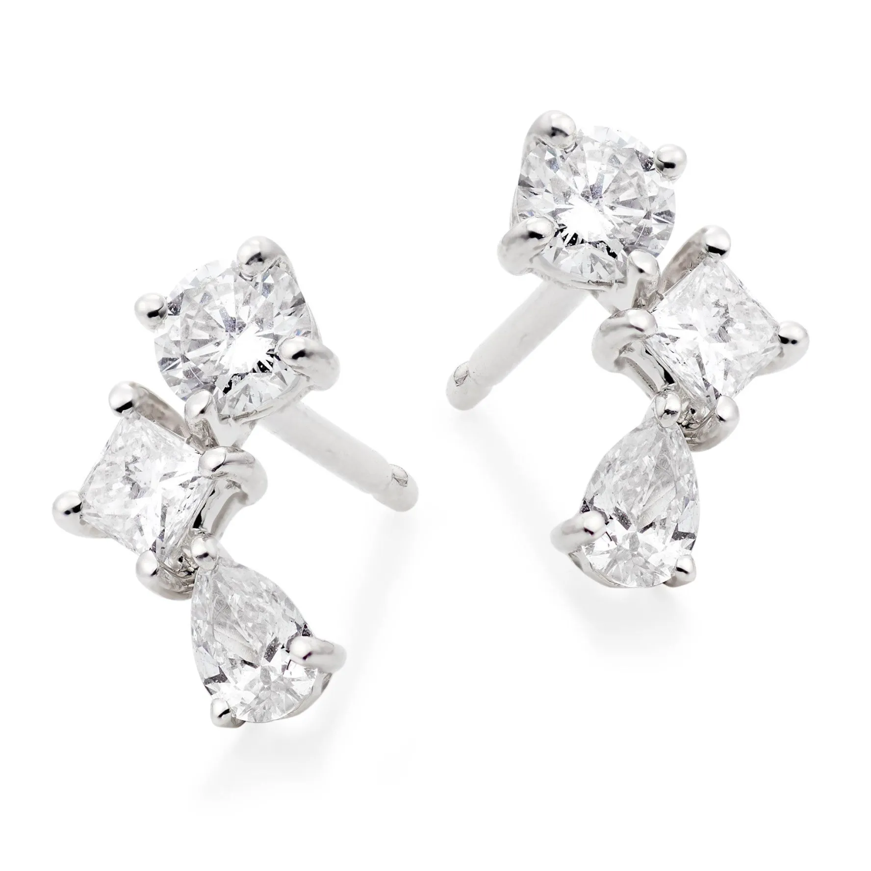 Beaverbrooks Essence 9ct White Gold Diamond Drop Earrings