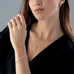 Beaverbrooks Essence 9ct White Gold Diamond Bangle