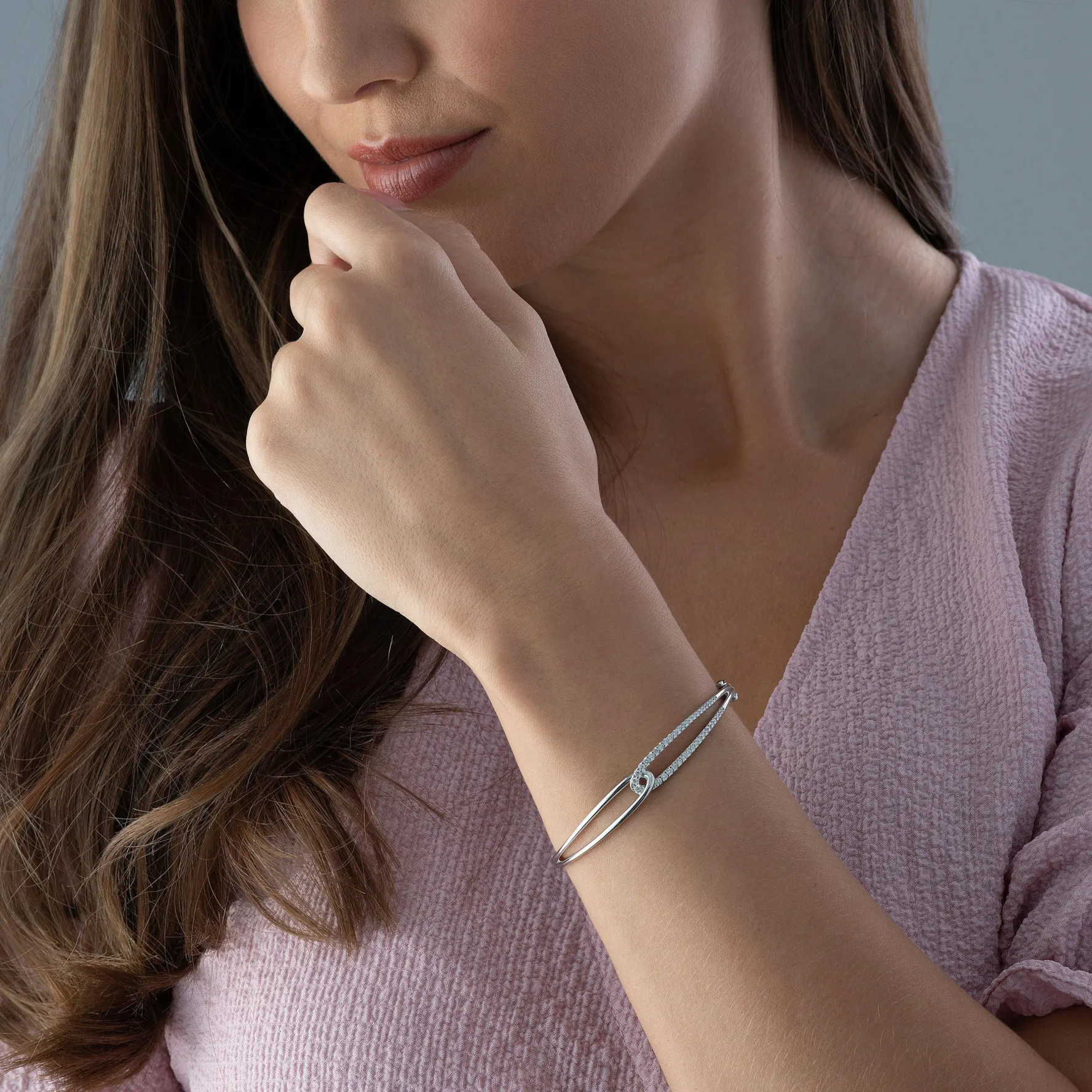Beaverbrooks Essence 9ct White Gold Diamond Bangle
