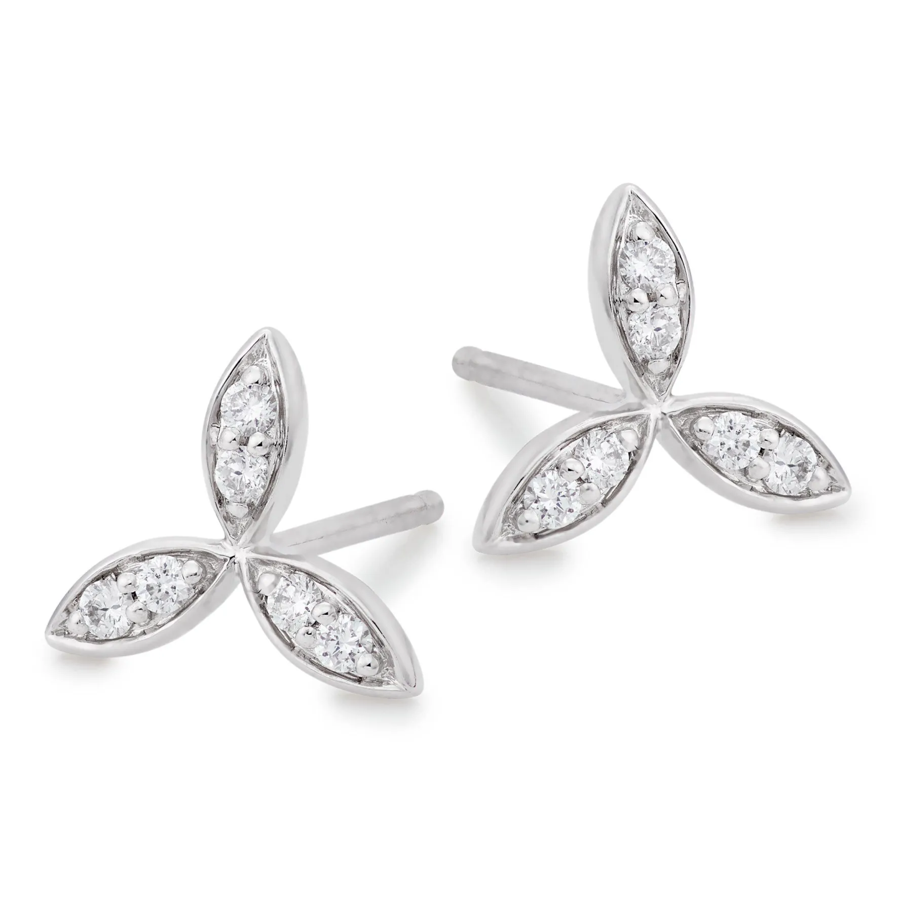 Beaverbrooks Essence 9ct White Gold Diamond Stud Earrings