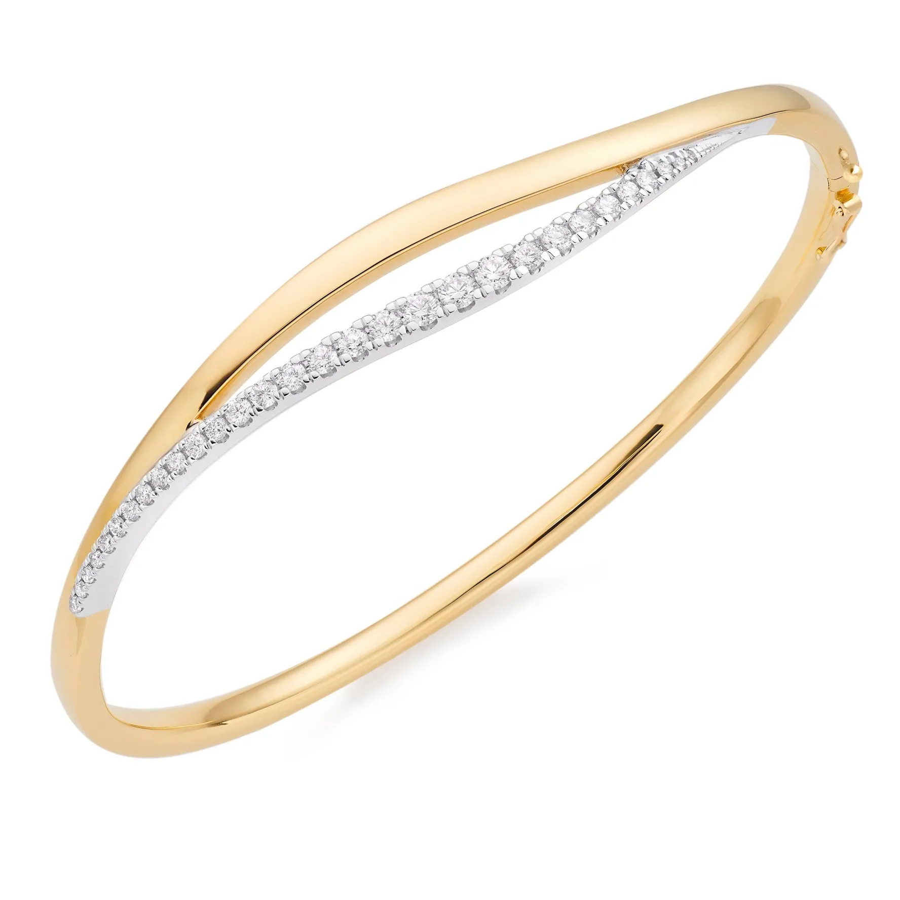 Beaverbrooks Essence 9ct Yellow Gold Diamond Bangle