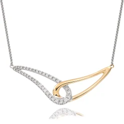Beaverbrooks Essence 9ct Yellow Gold and White Gold Diamond Necklace