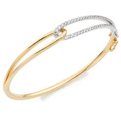 Beaverbrooks Essence 9ct Yellow Gold Diamond Bangle