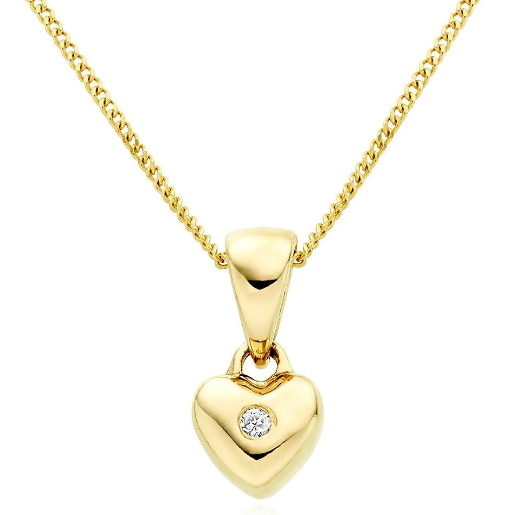 Beaverbrooks Mini B 9ct Gold Diamond Heart Pendant