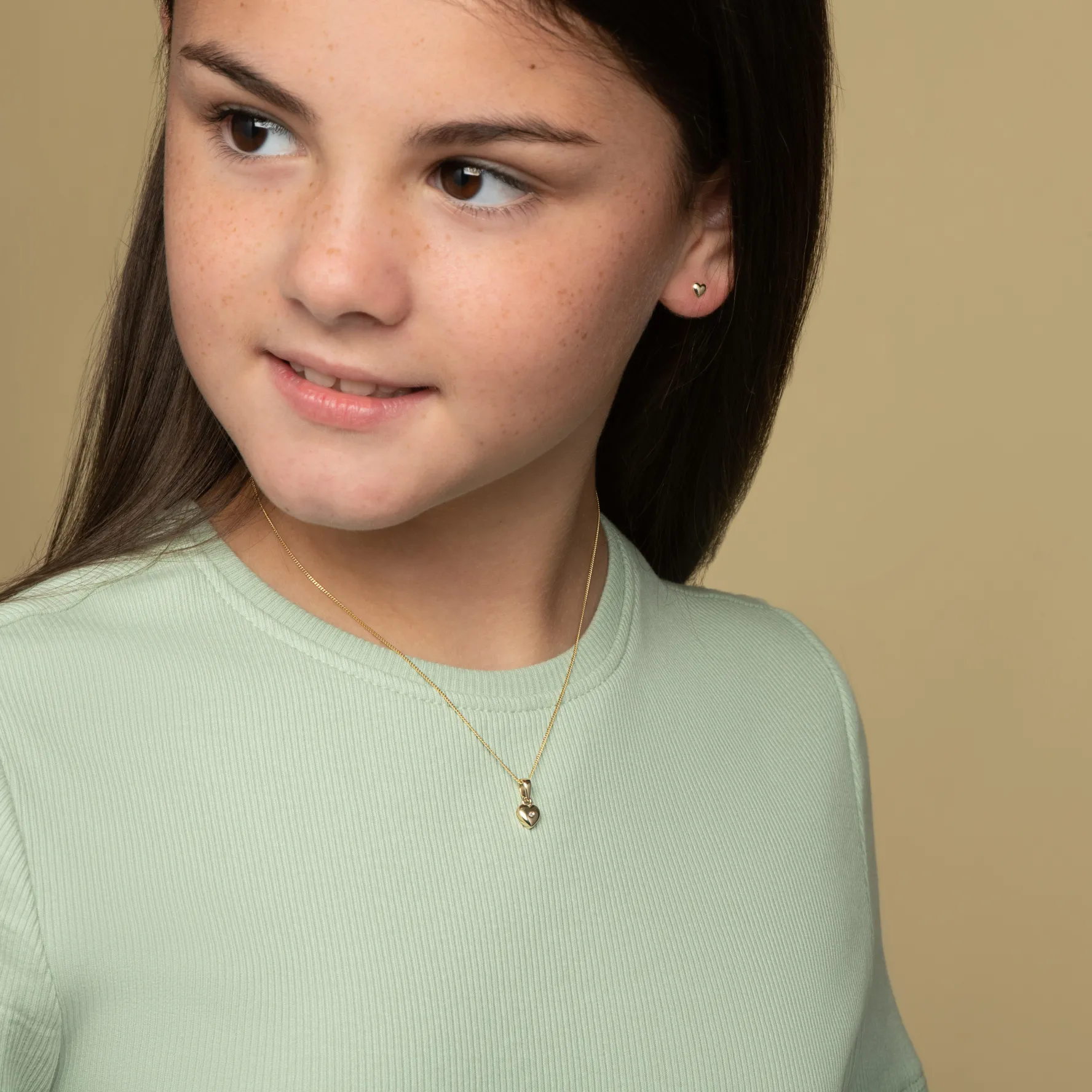 Beaverbrooks Mini B 9ct Gold Diamond Heart Pendant