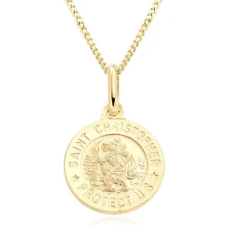 Beaverbrooks Mini B 9ct Gold St Christopher Pendant