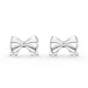 Beaverbrooks Mini B Silver Diamond Bow Earrings