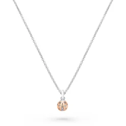 Beaverbrooks Mini B Silver and Rose Gold Plated Cubic Zirconia Ladybird Pendant