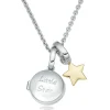Beaverbrooks Mini B Silver and Gold Plated Star Locket