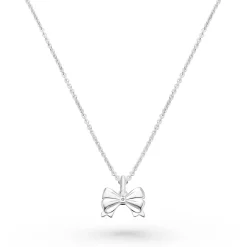 Beaverbrooks Mini B Silver Diamond Bow Pendant