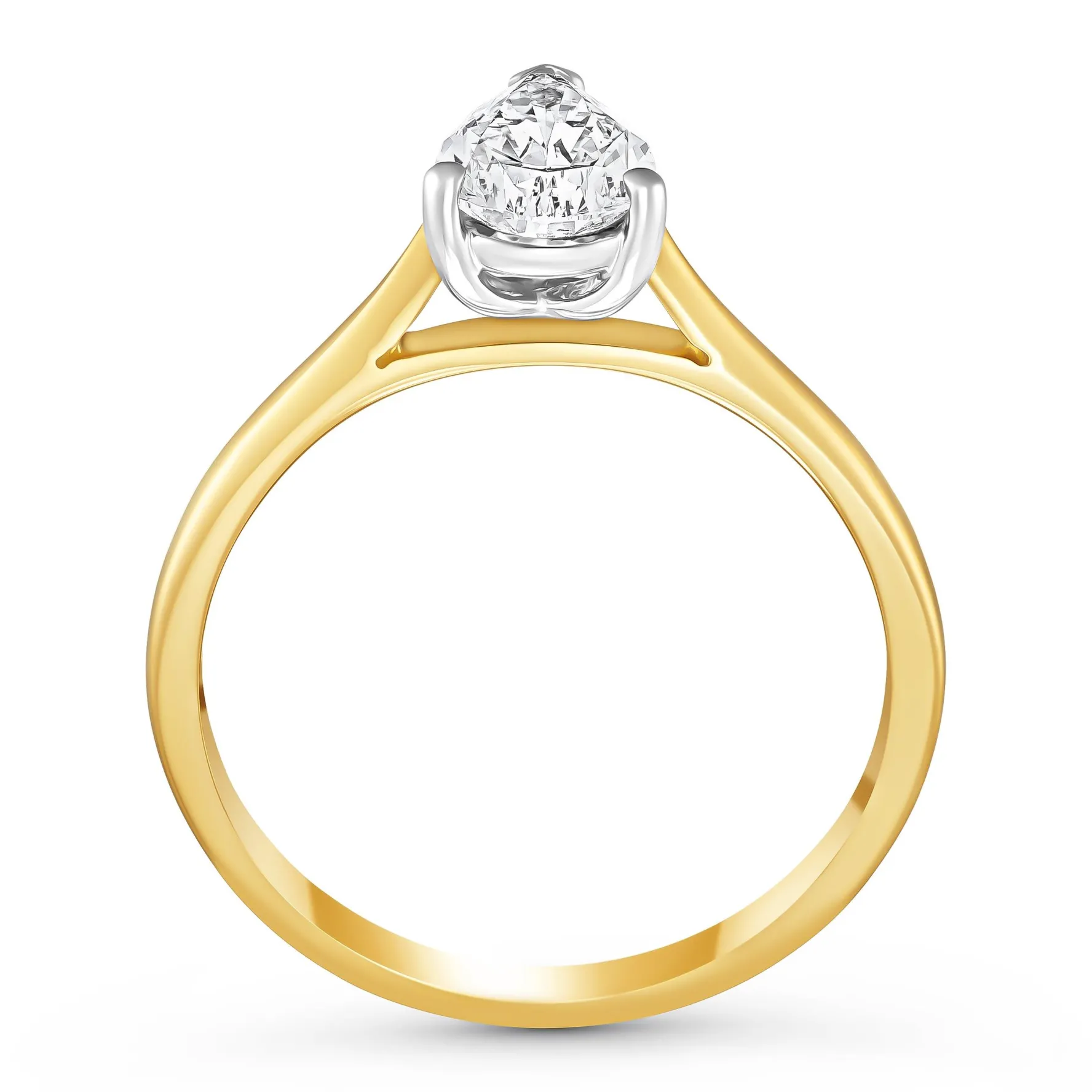 Beaverbrooks Once 18ct Yellow Gold Diamond Pear Shaped Solitaire Engagement Ring