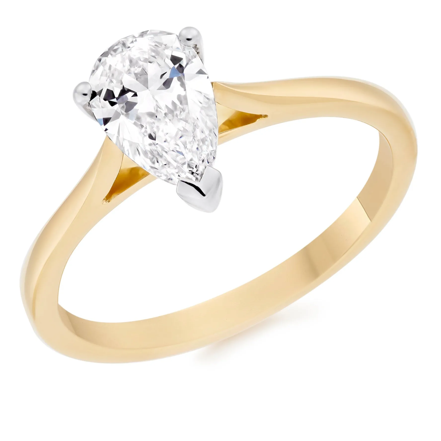 Beaverbrooks Once 18ct Yellow Gold Diamond Pear Shaped Engagement Ring