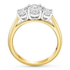 Beaverbrooks Once 18ct Yellow Gold Diamond Three Stone Engagement Ring