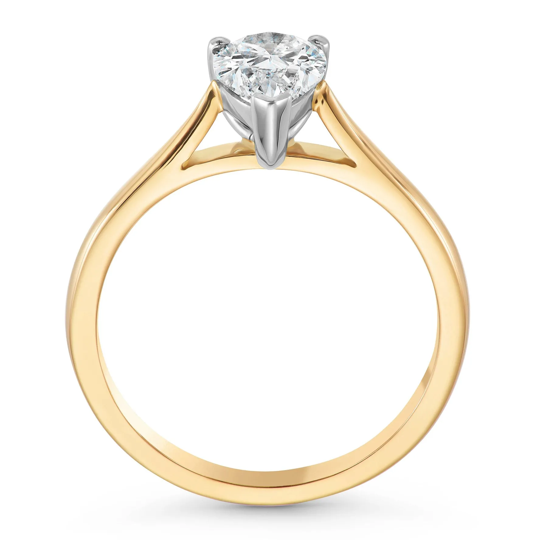 Beaverbrooks Once 18ct Yellow Gold Diamond Pear Shaped Solitaire Engagement Ring
