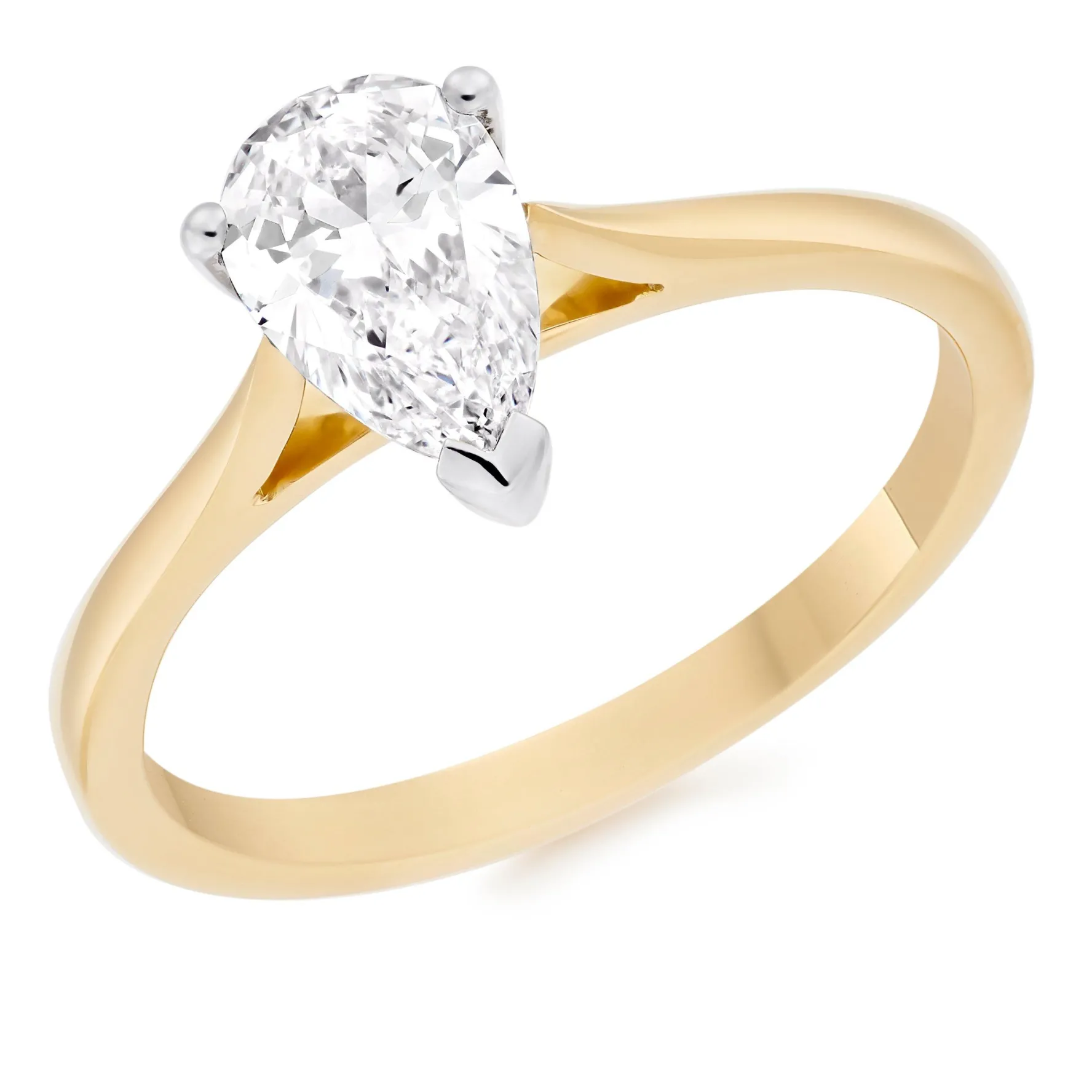 Beaverbrooks Once 18ct Yellow Gold Diamond Pear Shaped Solitaire Engagement Ring