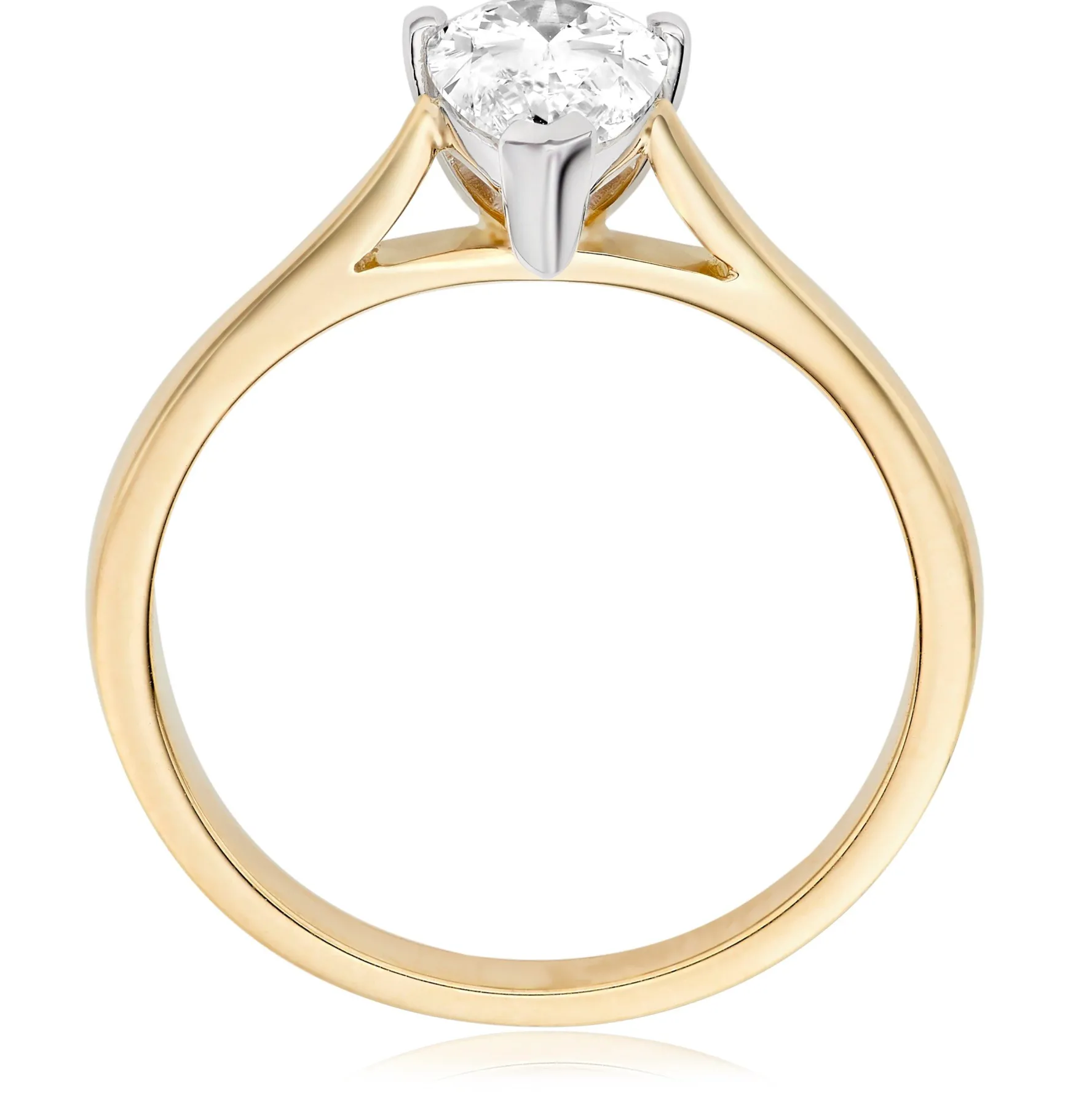 Beaverbrooks Once 18ct Yellow Gold Diamond Pear Shaped Solitaire Engagement Ring