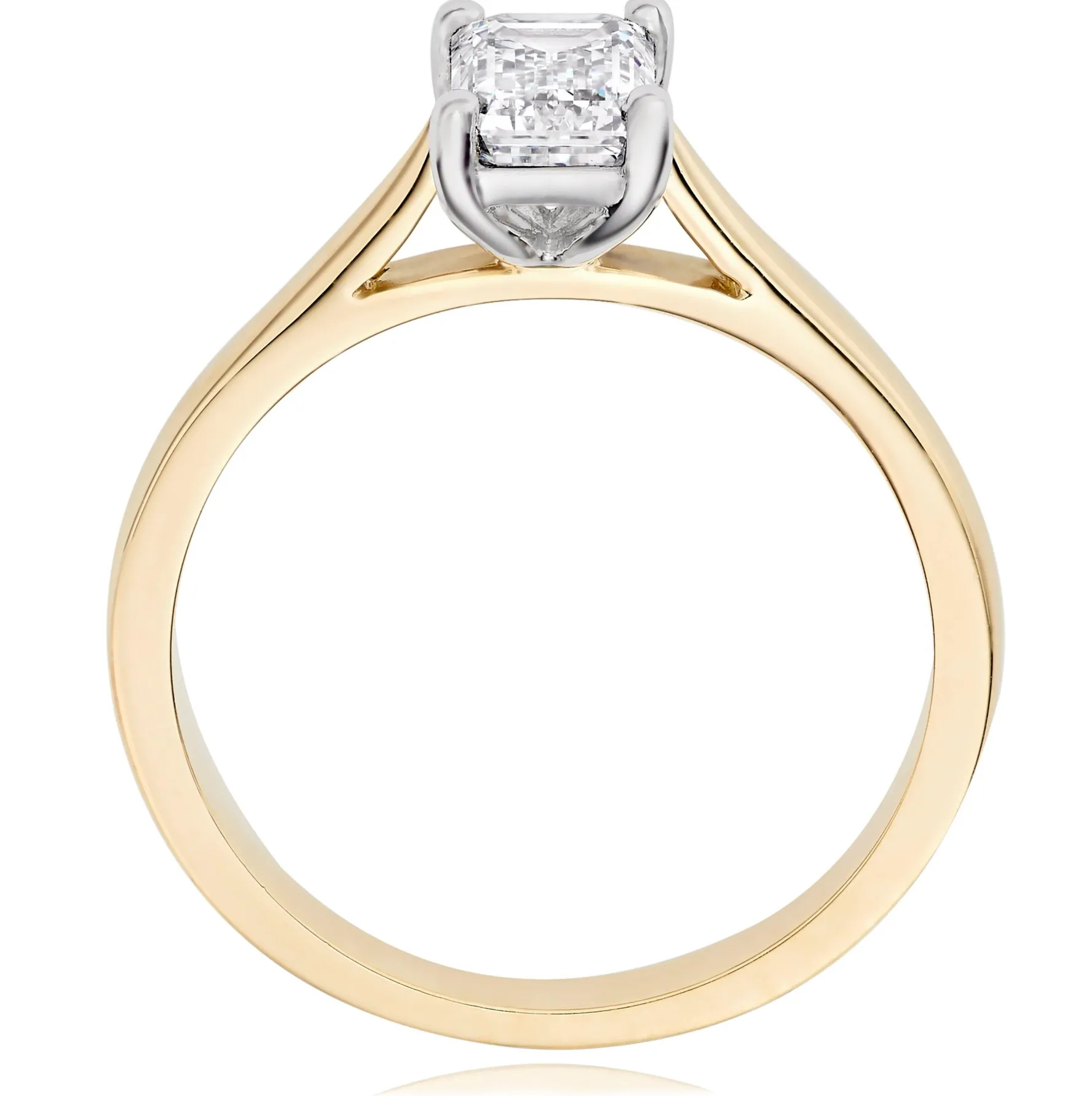 Beaverbrooks Once 18ct Yellow Gold Emerald Cut Diamond Solitaire Ring