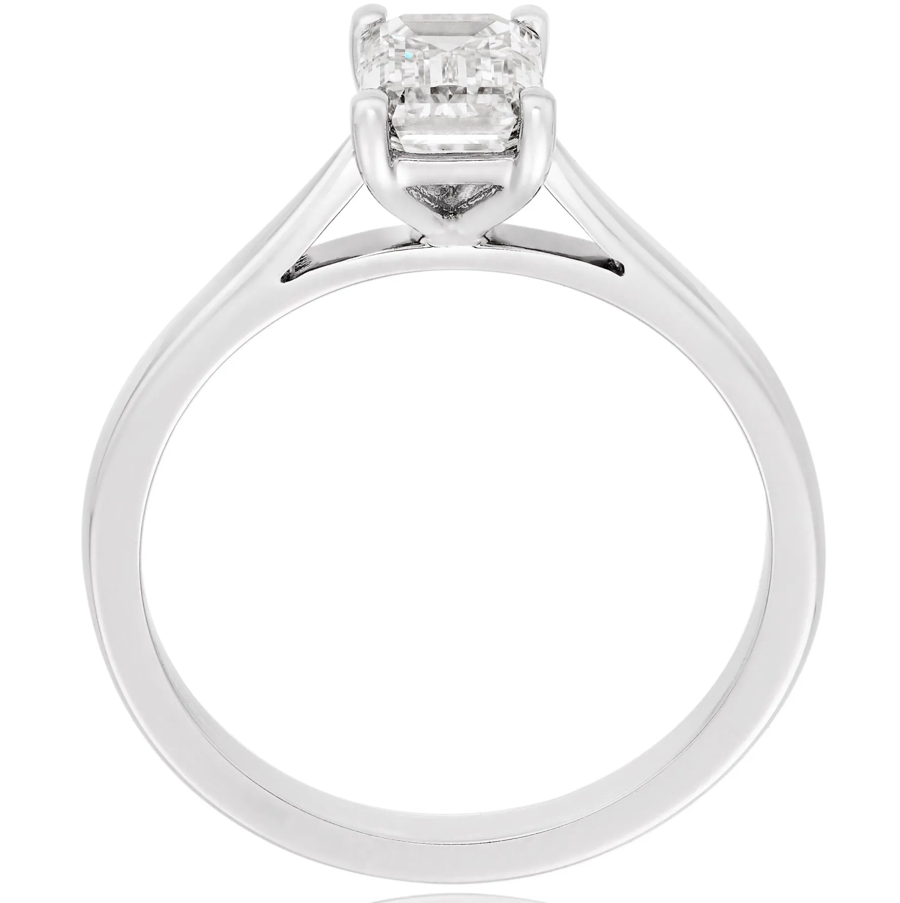 Beaverbrooks Once Platinum Diamond Emerald Cut Solitaire Engagement Ring