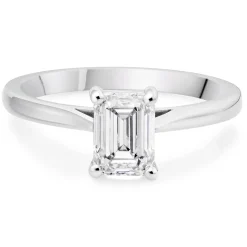 Beaverbrooks Once Platinum Emerald Cut Diamond Solitaire Ring
