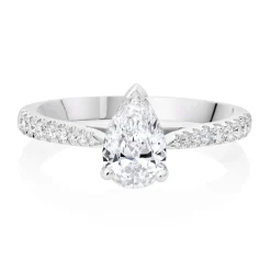 Beaverbrooks Once Platinum Diamond Pear Shaped Solitaire Engagement Ring