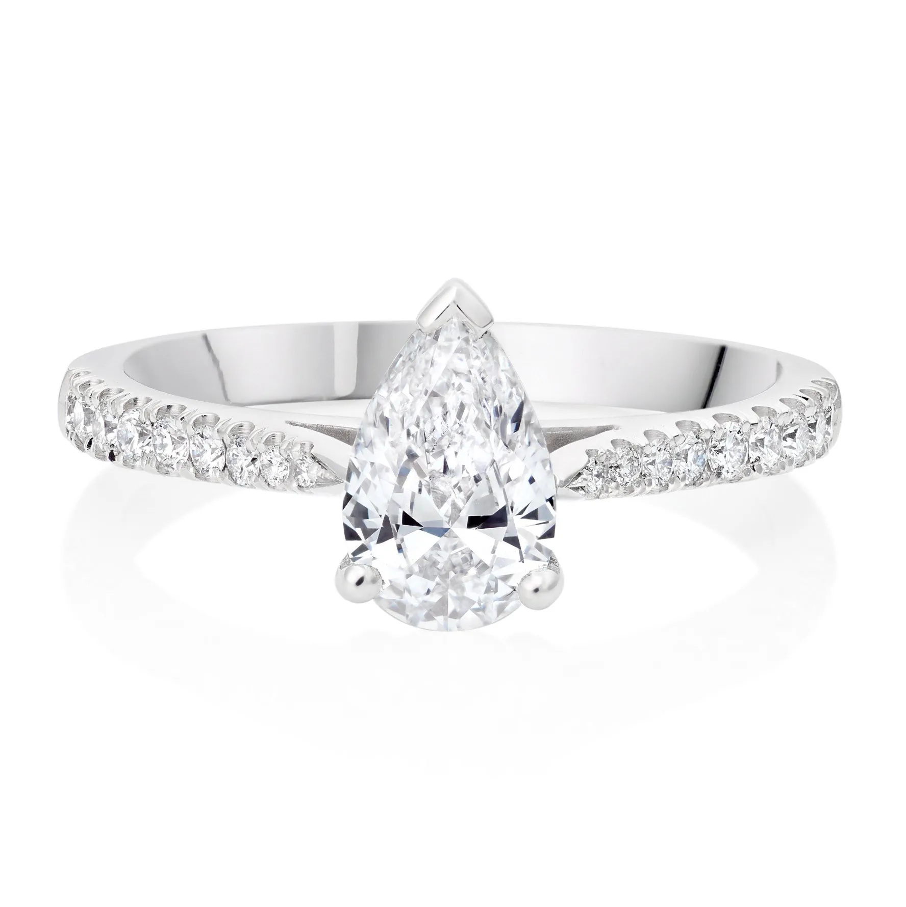 Beaverbrooks Once Platinum Diamond Pear Shaped Solitaire Engagement Ring