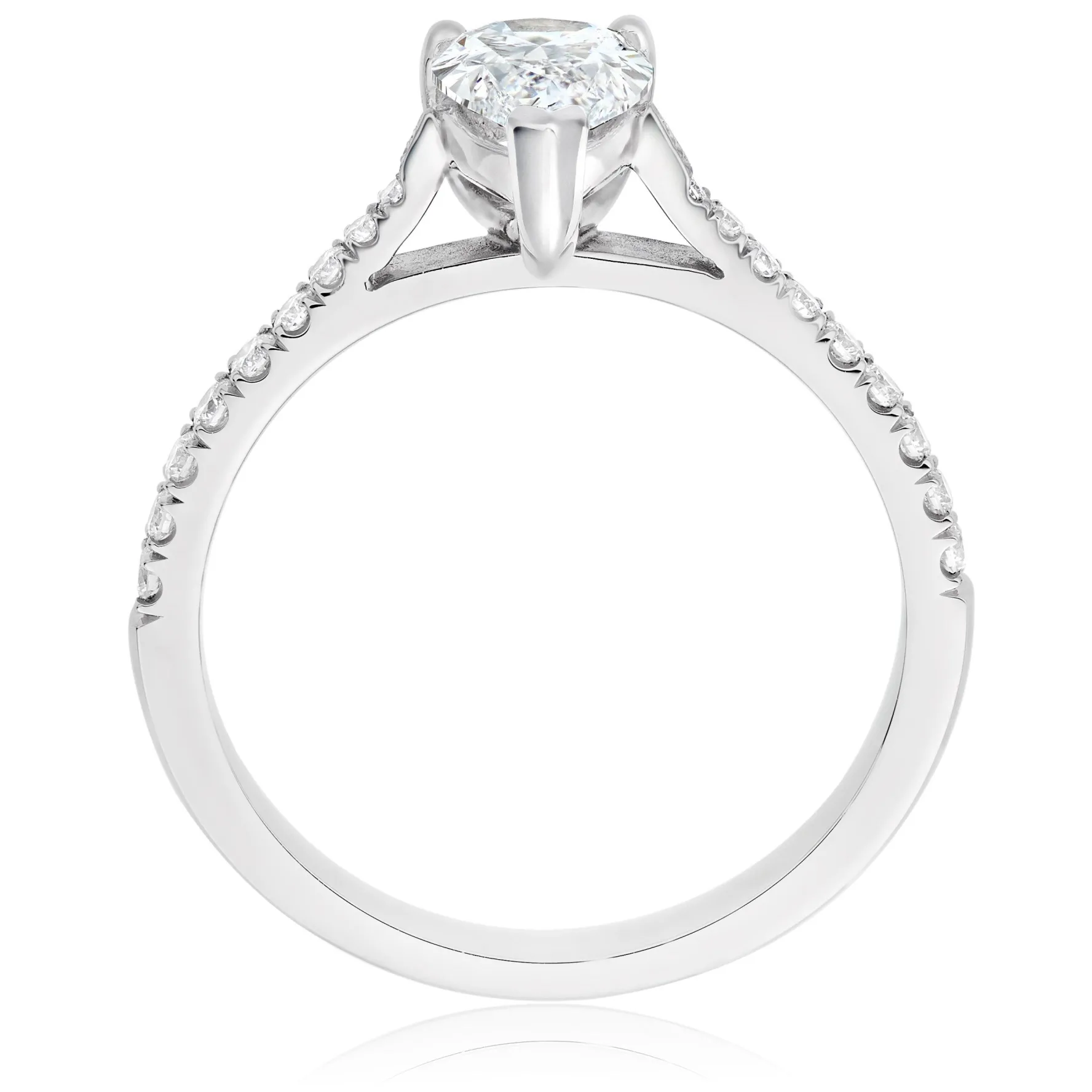 Beaverbrooks Once Platinum Diamond Pear Shaped Solitaire Engagement Ring