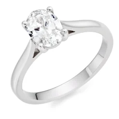 Beaverbrooks Once Platinum Diamond Oval Shaped Solitaire Engagement Ring
